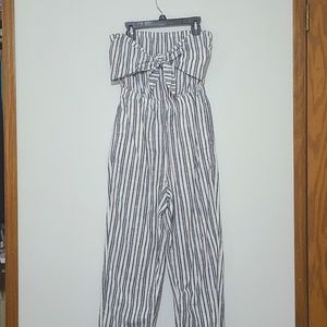 Gray striped Jumpsuit